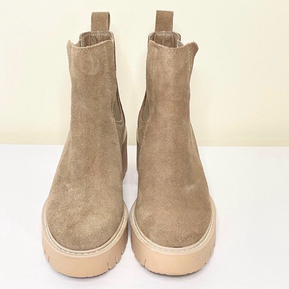 Dolce Vita Halina Suede Lug Sole Ankle Boots. Women’s. Size 8.5. Tan Booties - Picture 4 of 9